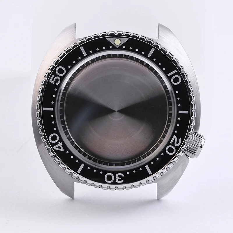 Watch Modify Parts 45mm Steel Turtle King Diver Watch Case Sapphire Ceramic Bezel 20Bar Waterproof Fit For NH35/36 Movement