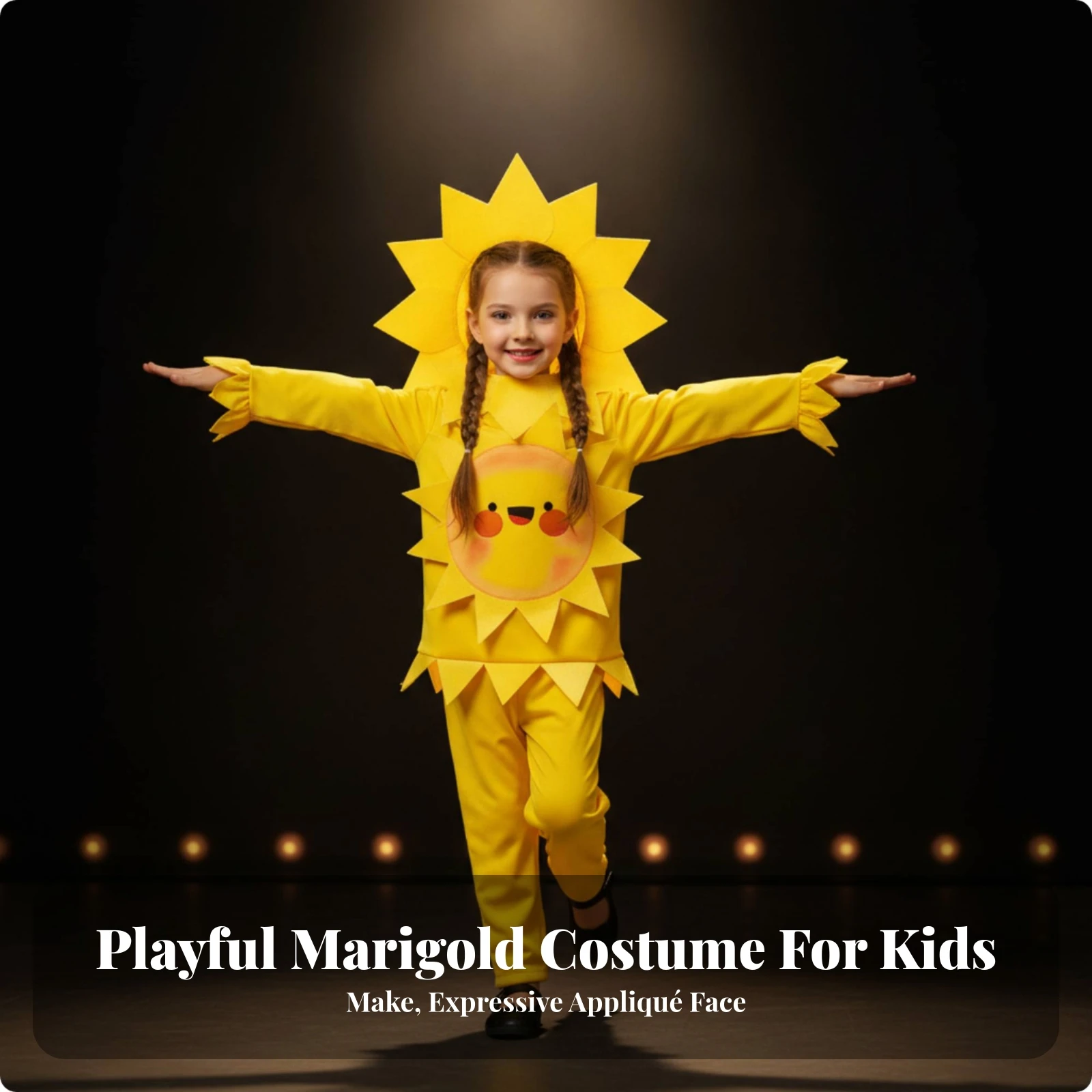 Sun-Blossom Costume Eye-Catching Sun Costume Sun-Blossom Headpiece Multi-Layered Flower Headpiece Coordinated for Children