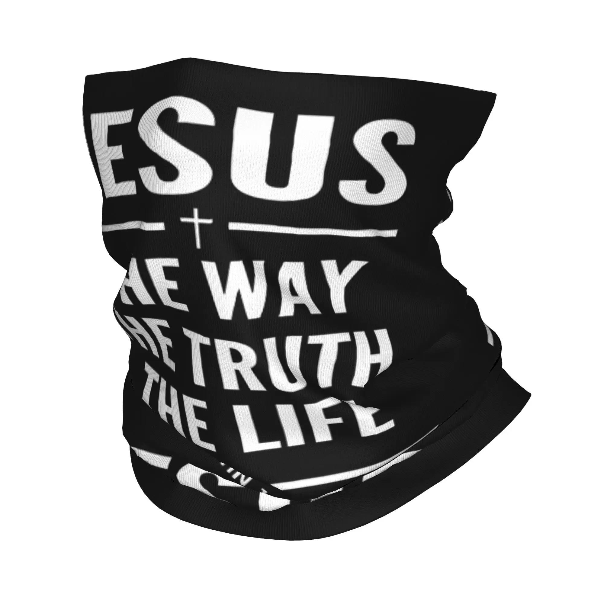 

Jesus The Way The Truth The Life Neck Gaiter UV Protection Winter Religion Cross Christian Faith Bandana Scarf for Cycling
