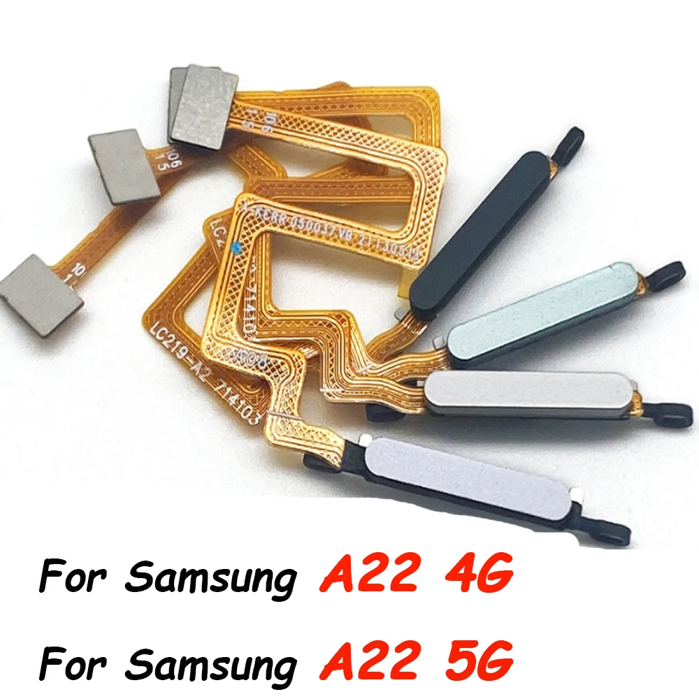 10Pcs，Fingerprint Scanner For Samsung A22 4G A22 5G ID Home Button Fingerprint Menu Return Key Recognition Sensor Flex Cable