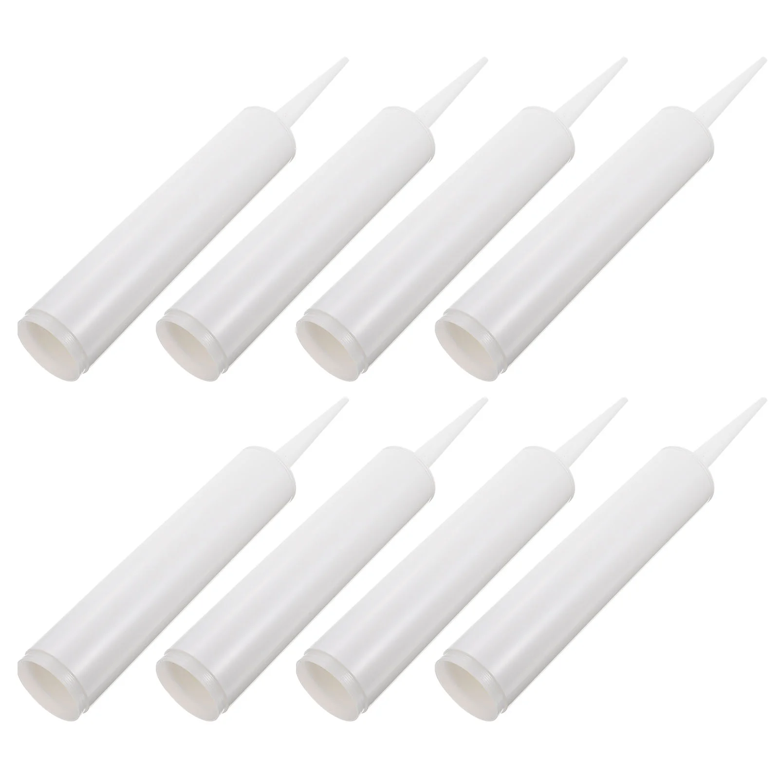 

8pcs 300ml Glass Glue Empty Tubes White Caulk Bottles Refillable Sealant Tube Plastic Adhesive Applicator Home Repair