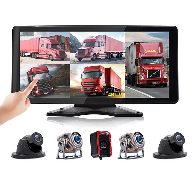 5 Channel 9-36V Monitor 10.36 Inch Car Monitoring System Rear View Monitor Truck  Buses   Mobile DVR