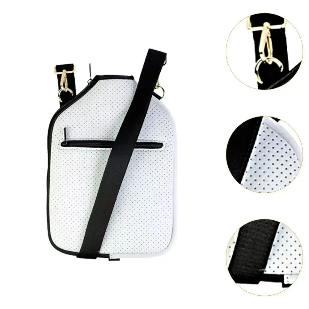 Torba crossbody na rakietki do pickleballa o dużej pojemności, zamykana na zamek błyskawiczny, z regulowanym paskiem, wodoodporna, profesjonalna, z pokrowcem na rakietkę.