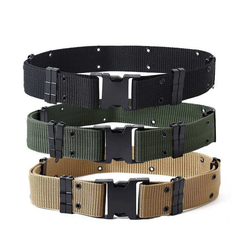 Mens Airsoft Military Tactical Belt Unisex Durable Hunting Outdoor Utility Adjustable Waistband Waist Support Training Belts