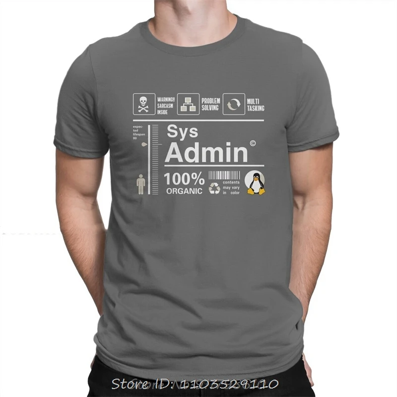 Linux Kit Infographic Sys Admin Penguin Hipster Computer Cpu Core Men  Streetwear Oversized Polyester tops tees Fitness t-shirt