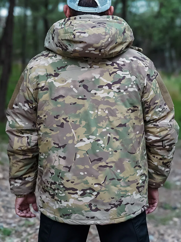 Imagem -02 - Cabolsa de Blusão com Capuz Tático Masculino Jaqueta de Caminhada ao ar Livre Roupas de Algodão Camo Quente Jaquetas de Inverno Masculinas