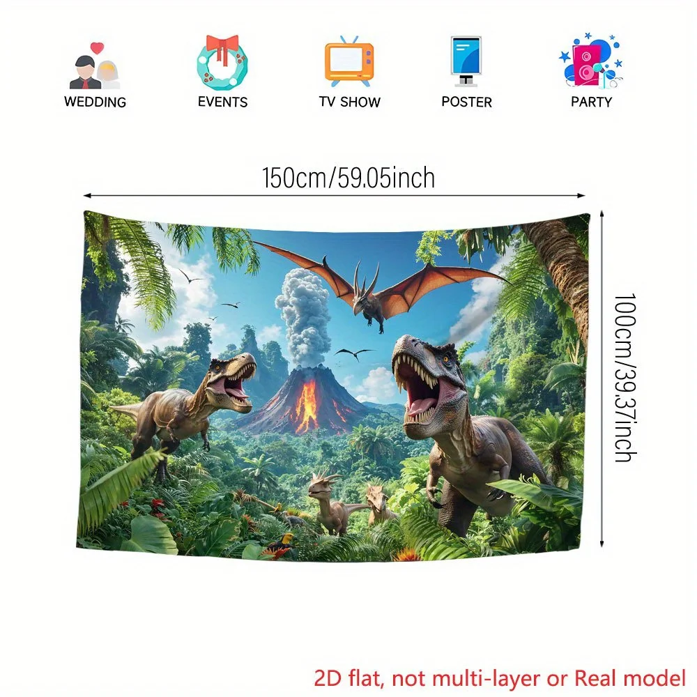 2D-Flugzeugmodell – Integriertes, hochauflösend bedrucktes Hintergrundbanner mit einem Motiv eines vulkanischen Dinosaurier-Dschungels – Detail 2