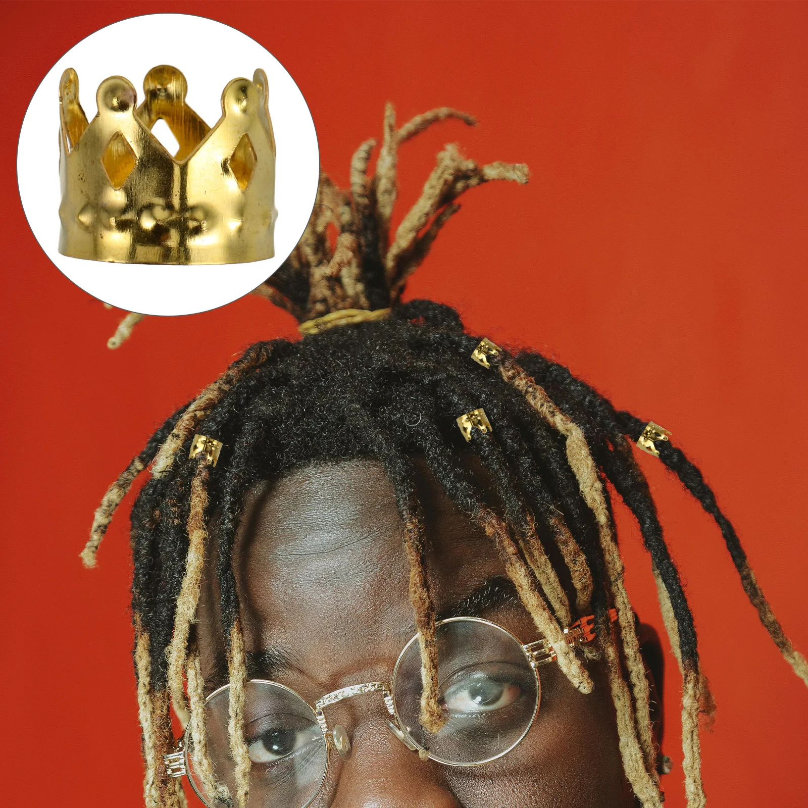 

100Pcs Metal Loc Hair Charms Golden Braids Cuffs Clips for Dreadlock Braids Accessories Dreadlock Hair Accessories