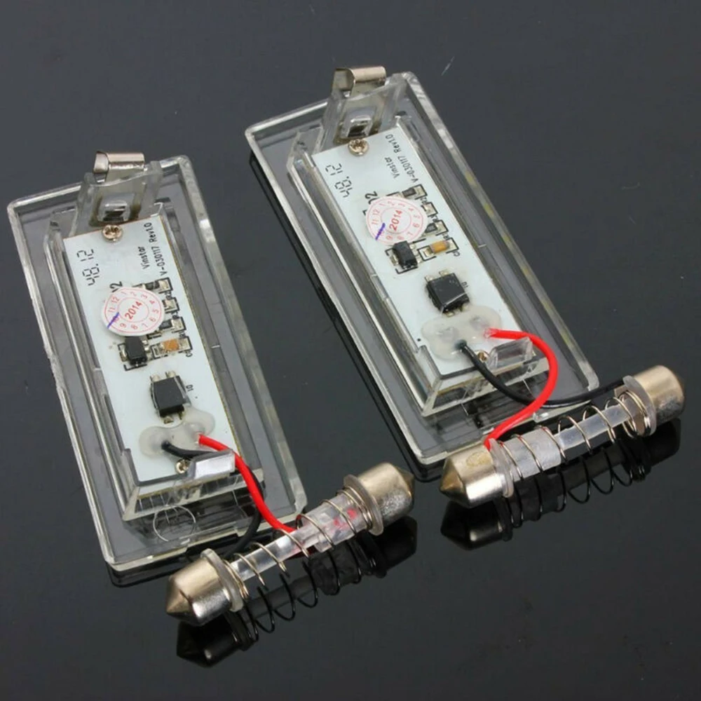 2 pçs lâmpada de luz da placa de licença 18 led alto lúmen para bmw x5 e53 x3 e83 03-09 led super brilhante 12v erro automático livre novo