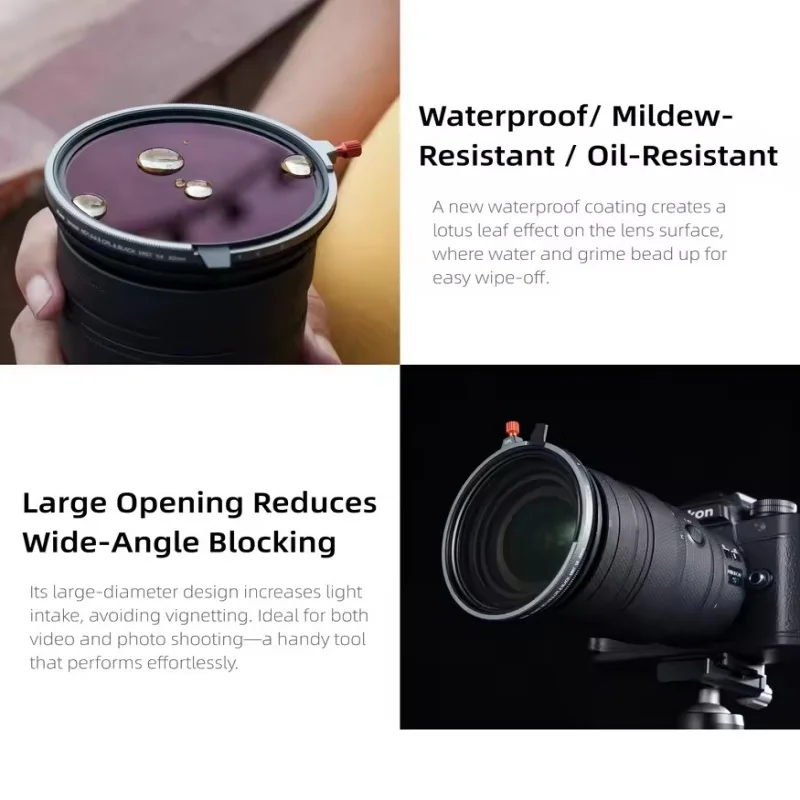 Kase Variable ND 1.5-8 & CPL & Black Mist 3 in 1 filter for Canon Sony Nikon Fujifilm Camera Landscape Photography