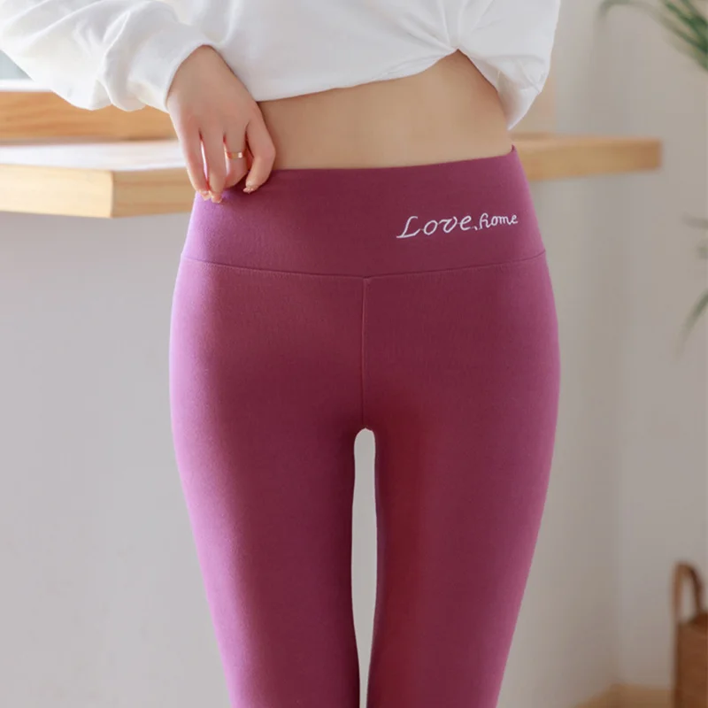 Leggings en velours optique taille haute pour femmes, rose, chaud, bureau, dame, hiver