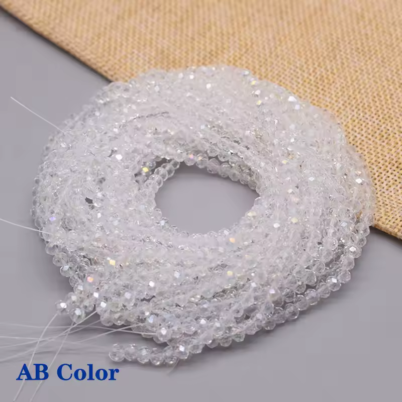 Yanqi 2 3 4mm Rondell Austria Faceted Crystal Beads Round Glass Beads Loose Spacer Beads for Jewelry Making DIY - Image 28