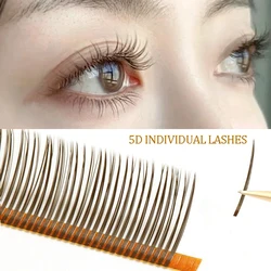 5D Individual Lashes Matt Black Natural False Eyelashes 12 Rows Easy Fan Classic volume Lashes Mink Soft Fairy Eyelashes Makeup