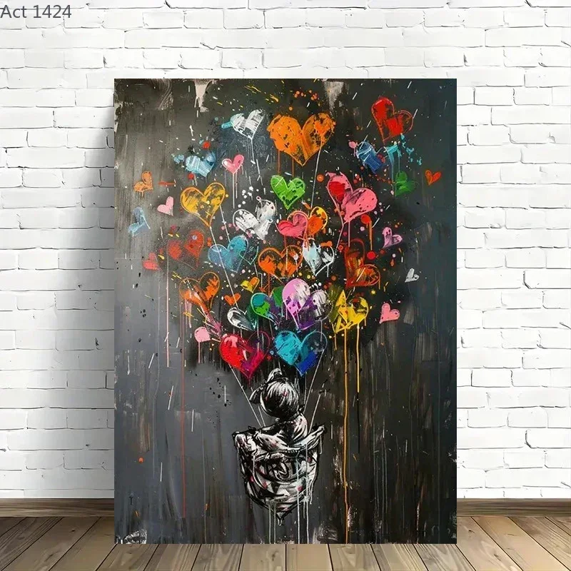 Urban Graffiti Style Canvas Art - Modern Pop Poster Printing for Office, Living Room, Bedroom, Home Decoration