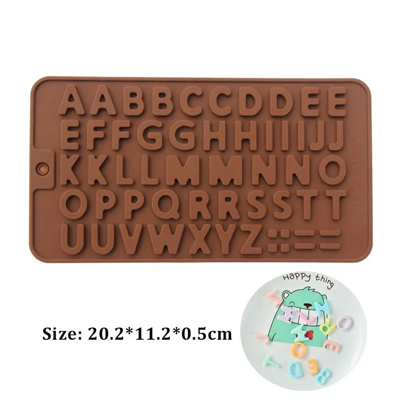 3D Silicone Mold DIY Alphabet Letter Number Chocolate Candy Mould Resin Plaster Clay Molder Baking Tool Cake Decoration