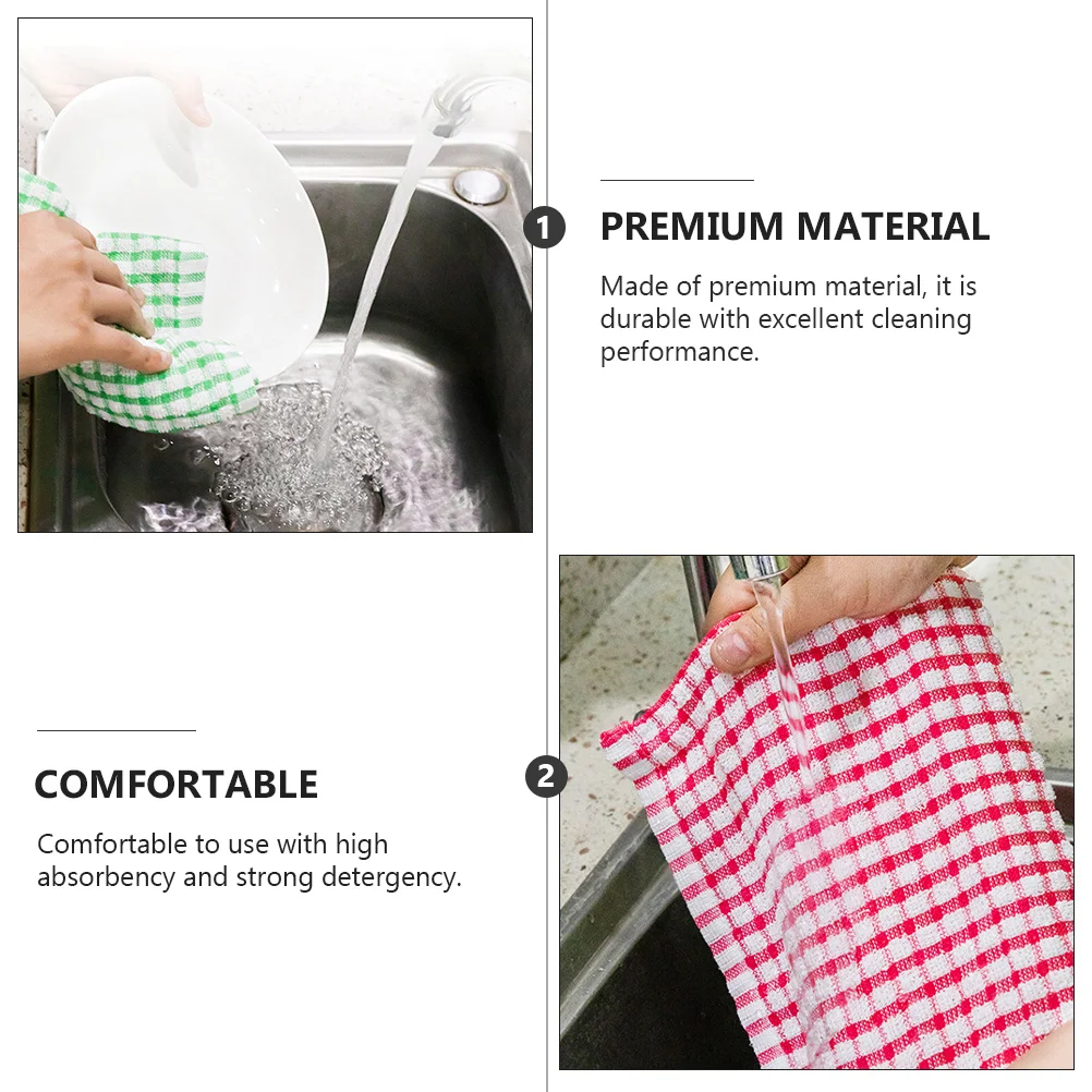 

4Pcs Absorbent Microfiber Cleaning Cloths for Kitchen Dish Towel Glass Furniture Scrubber Duster Wash Wipe Dish Cloth