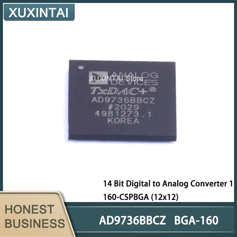 5Pcs/Lot  New Original   AD9736BBCZ AD9736  14 Bit Digital to Analog Converter 1 160-CSPBGA (12x12)