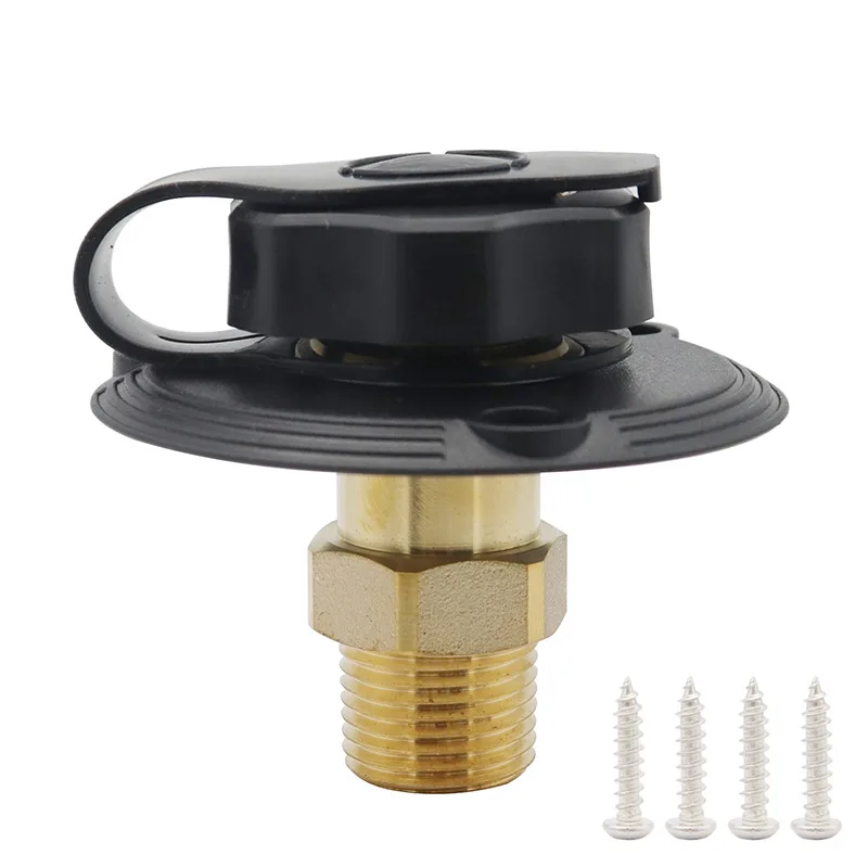 

RV Ship Flange Ring Port Leak-proof Inlet Threaded Interface, Brass Plus Check Valve Filter Outlet