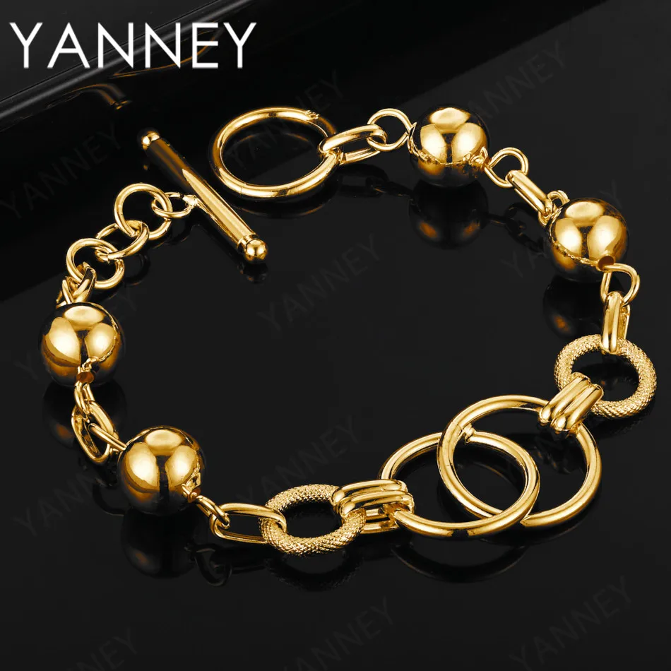 925 Sterling Silver 8 Inches Beads Bracelet For Woman Punk Fashion Charm Jewelry Accessories Wholesale