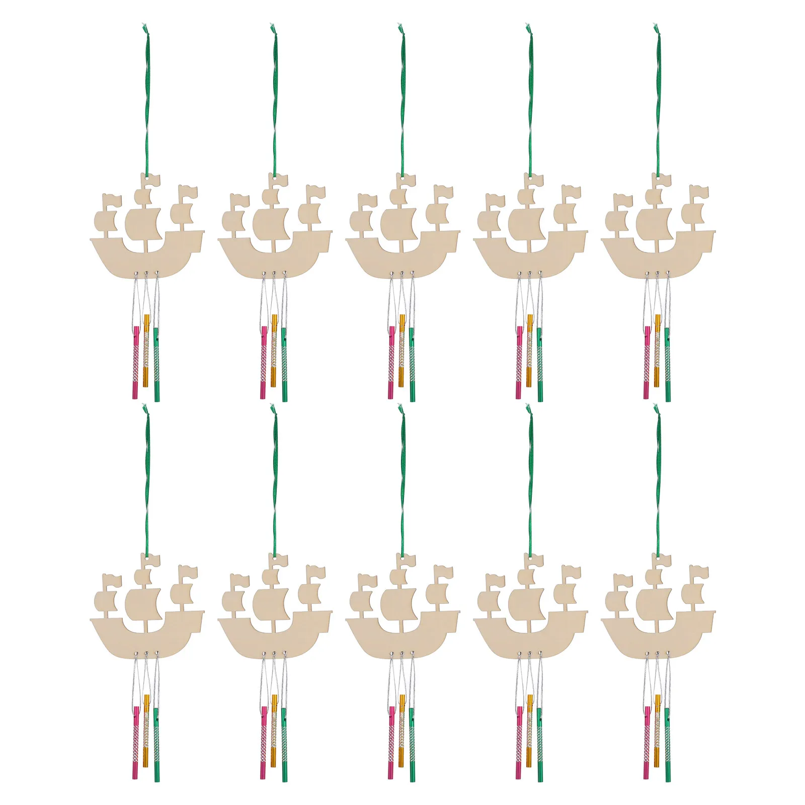 1-セット海賊船風鈴-diy-キット木製帆船クラフト絵画キット子供の創造性手と目の調整装飾