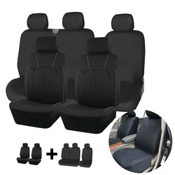 AUTOKING Black Universal Seat Covers For Car 2+1 Type Split Car Seat Cover High Quality Polyester With Airbag  Compatible