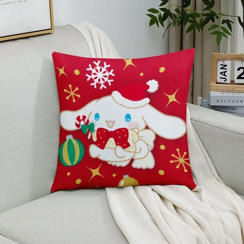 Little White Rabbit Red Festive Pattern Pillowcase, Living Room Sofa Cushion Cover, Bedroom Bed, Car Pillowcase, Home Decoration