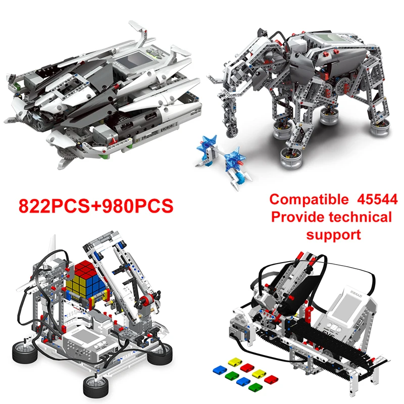 

Building block programming robot compatible with EV3 graphical programming scratch3.0 EV6 upgraded version EV5