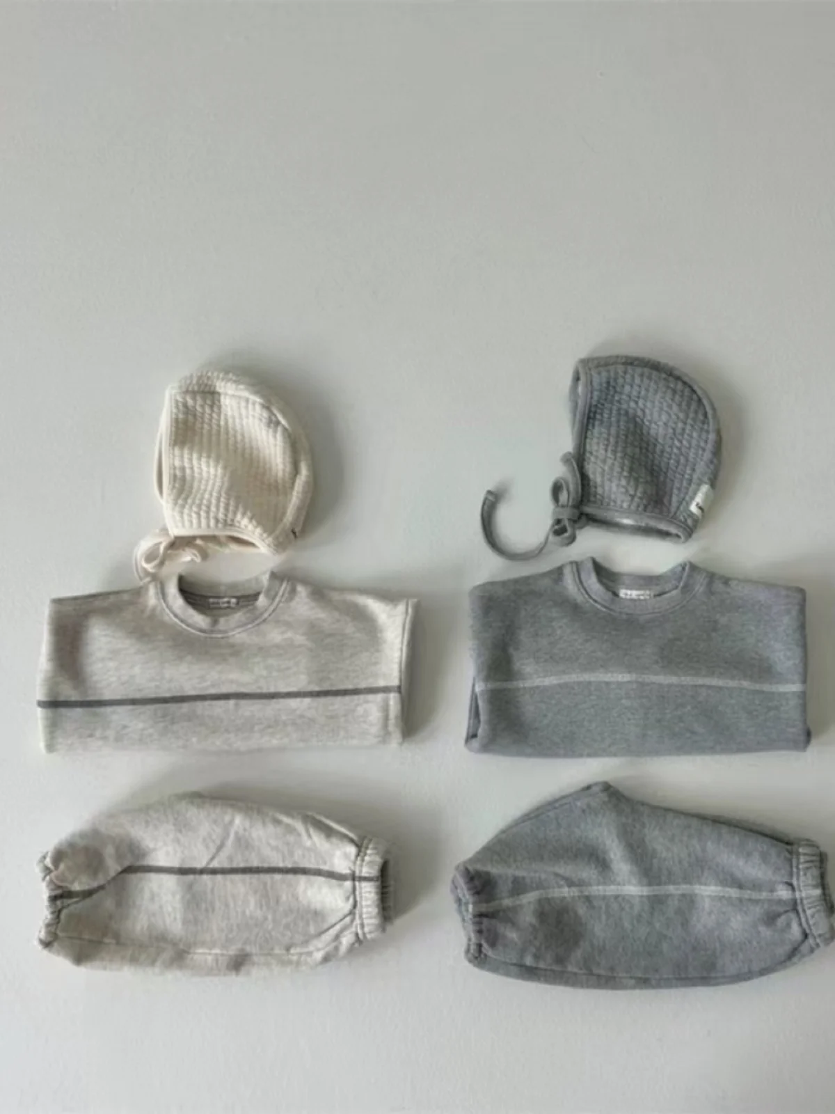 طقم سترة وبنطلون بتصميم كوري بسيط للجنسين، مصنوع من مزيج القطن، مريح وعصري للأطفال الرضع والصغار، مناسب للربيع والخريف