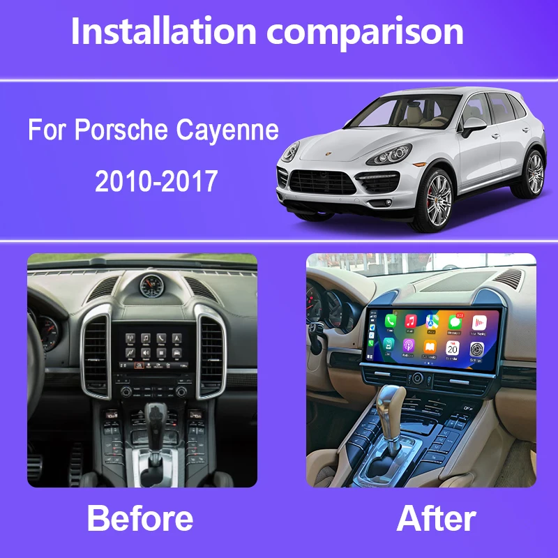 12.3 Inch For Porsche Cayenne 2010-2018 Android 15 8-Core 8G+256G Car Multimedia Player Stereo Receiver Radio GPS 4G Carplay