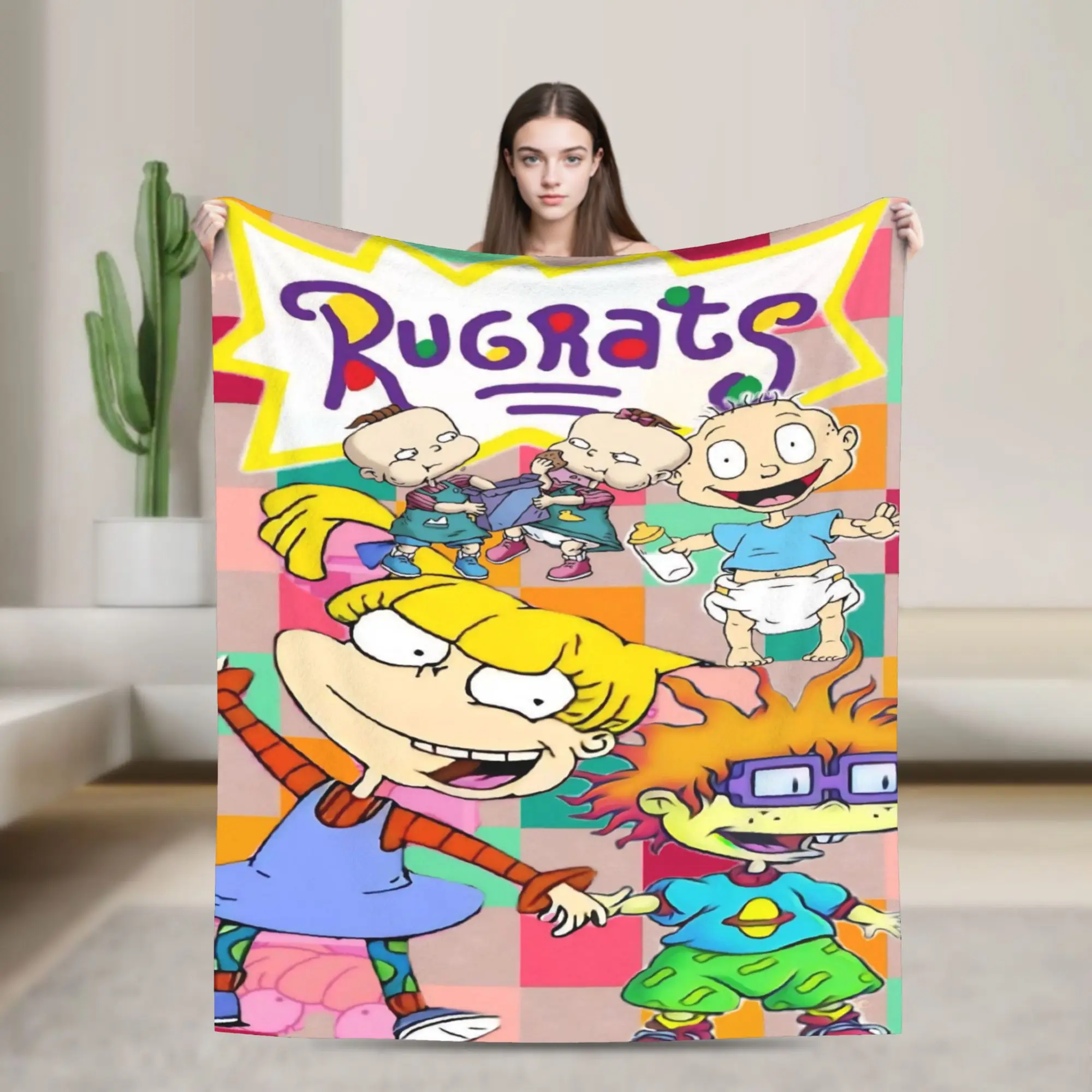 Super Soft Cartoon R-Rugrats Throw Blanket Premium Flannel Fleece Lightweight  Bed Blanket Warm Plush Blankets All Season Use