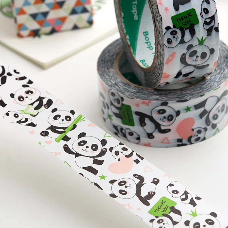 4.5CM 100M Cartoon Cute Panda Patterns Adhesive Tape High Viscosity DIY Gift Packing Sealing Tape Home Decorate Tape