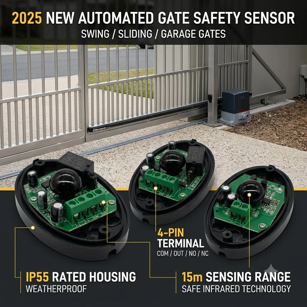 

2025 New IP55 Automated Gate Automated Gate 15m Safe Infrared Sensor/ Swing /Sliding/Garage Gate / Door