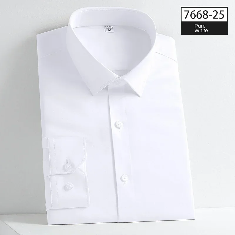 Chemise boutonnée à manches longues pour hommes, chemise verte sans couture, vêtements de bureau élastiques pour garçons, haute qualité, grande taille, 4XL