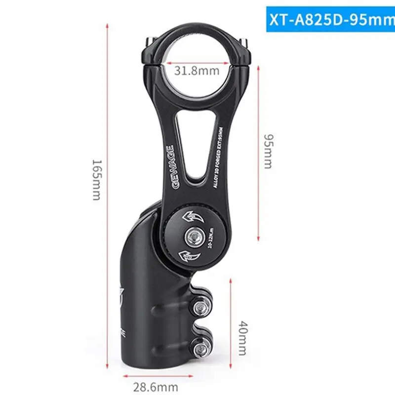 

Oct.396 Adjustable Stem for Bike Handlebar Stem Aluminum Mountain BMX Gear Bike Stem Section 95mm Black
