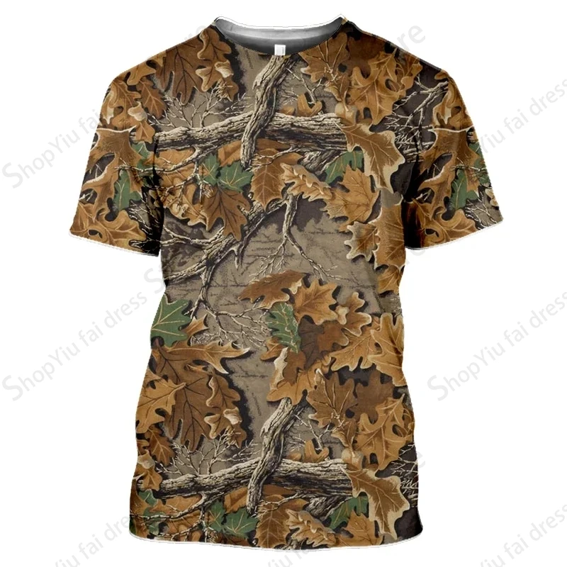 Summer Men\'s T-shirt 3d Camouflage Leaf Print T-shirts Men Women Fashion Short Sleeve Tshirt Kids Hip Hop Tops Tees Outdoors