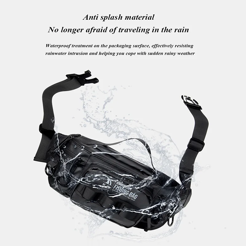 Waterproof Fishing Lure Waist Bag High-Capacity Fly Fishing Tackle Box Shoulder Bag