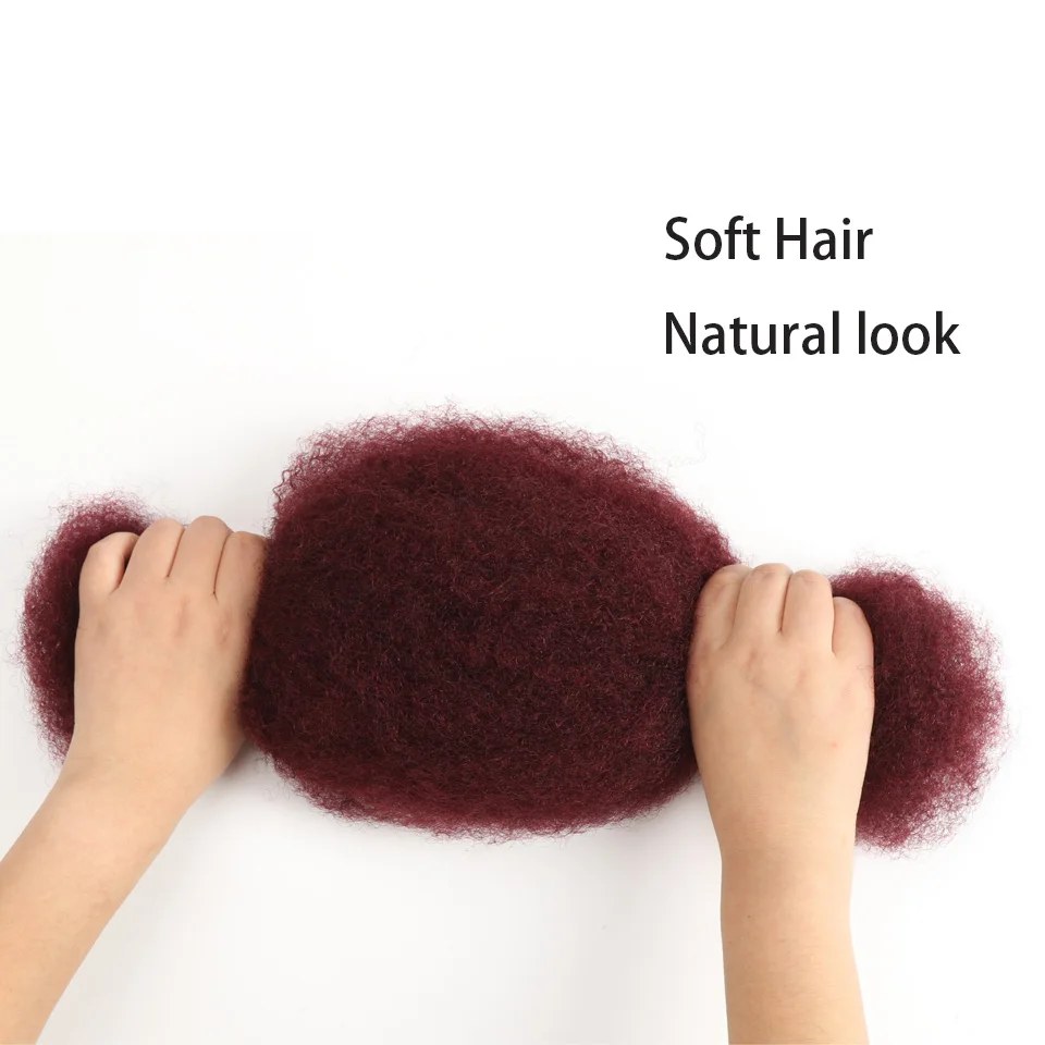 99J Afro Kinky Curly Bulk Human Hair For Braid Twists Curly Hair Extension Hair for Dreadlock Extension Create Dreadlocks