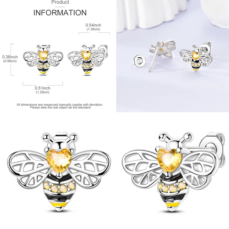 925 Sterling Silber Ohrstecker Kirsche Delfin Avocado Schmetterling Biene Blume Feder Bunter Schmuck Geschenk für Frauen Mädchen – Detail 24