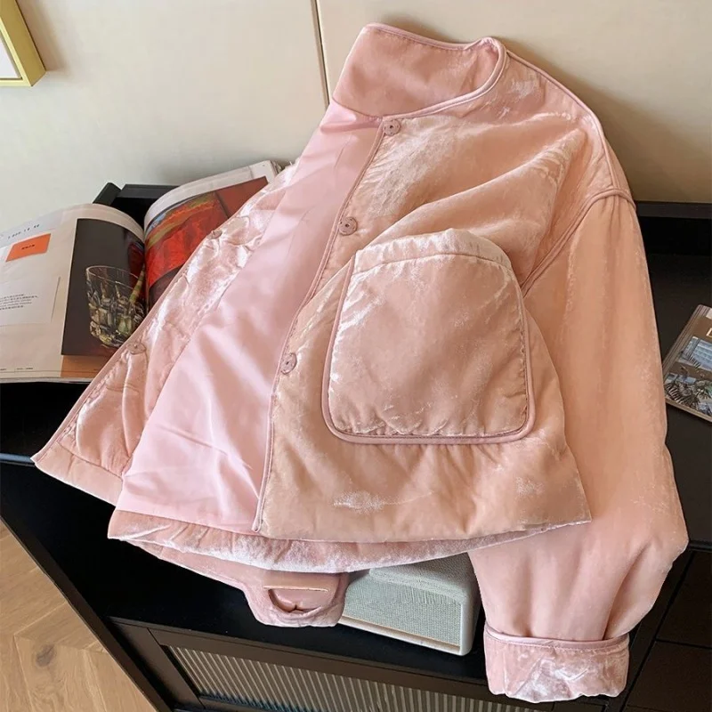 معطف نسائي لخريف وشتاء 2025 أنيق نبيل فرنسي عصري متعدد الاستخدامات، للتنقل الفني، سترة قطن لطيفة w1778