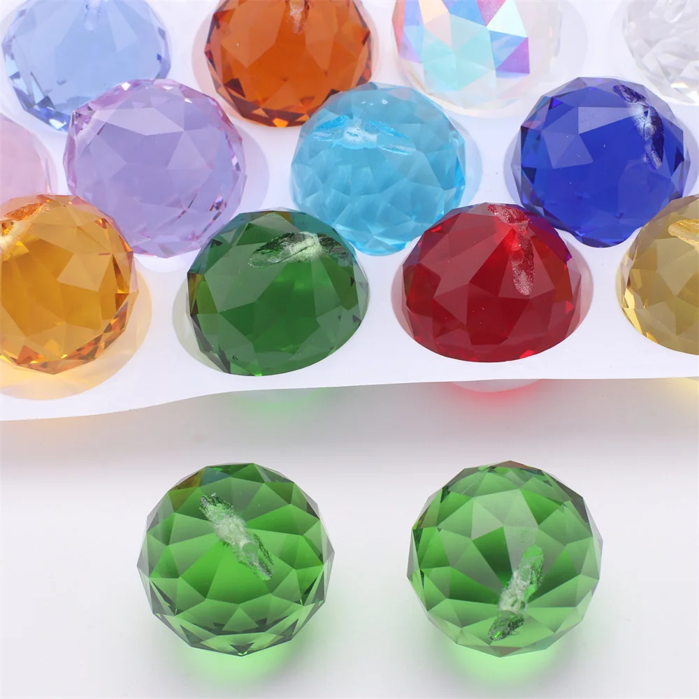 1 قطعة 30 مللي متر الكرة كريستال الشمس الماسك المنشور معلقة suncatchers مع الزجاج بريزم قوس قزح صانع للنوافذ غرفة المنزل حديقة ديكور