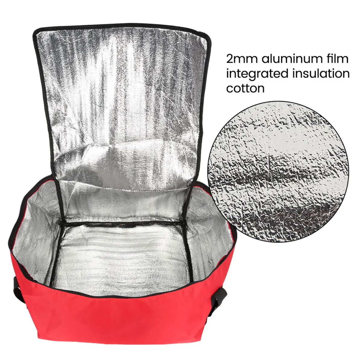 Insulated Food Delivery Bag Portable Pizza Delivery Bag for Hot and Cold Food Insulated Reusable Grocery Bag Adjustable Pizza