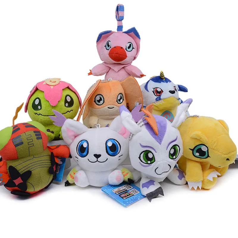 

10-13cm Digimon Adventure Patamon Tailmon Gomamon Patamon Piyomon Agumon Tentomon Key chain Doll Pendant Gift