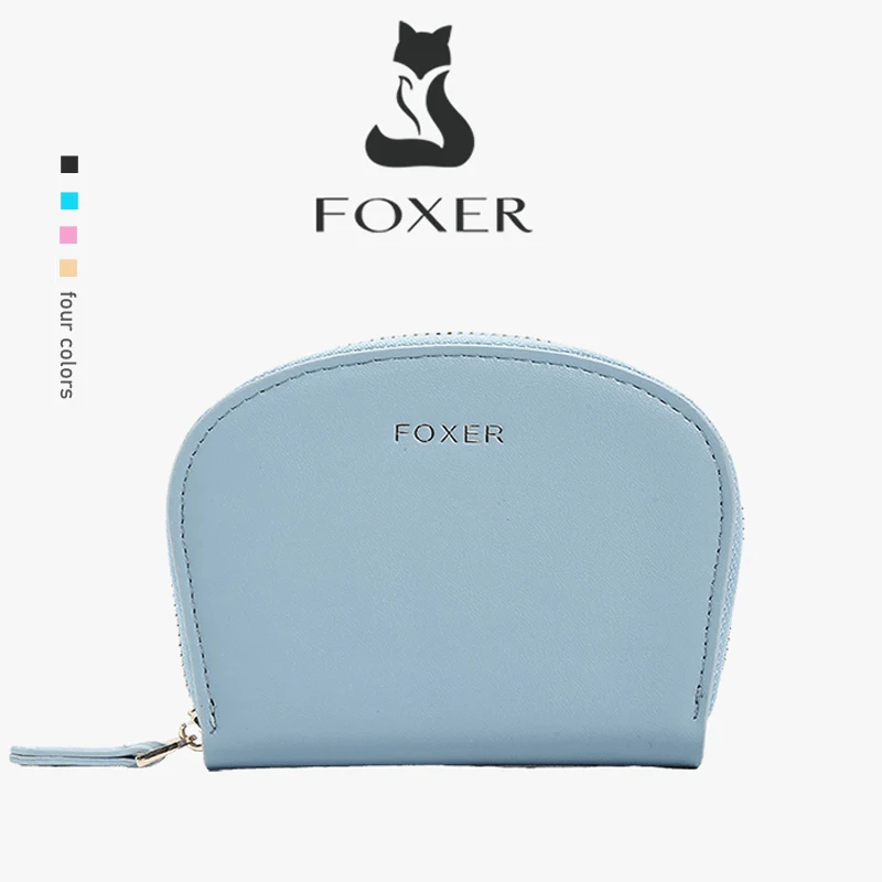 FOXER Dames Mini Portemonnee Mode Halfronde Anti-diefstal Rits Portemonnee Multifunctionele Vrouwelijke Kaarthouder Opbergtas