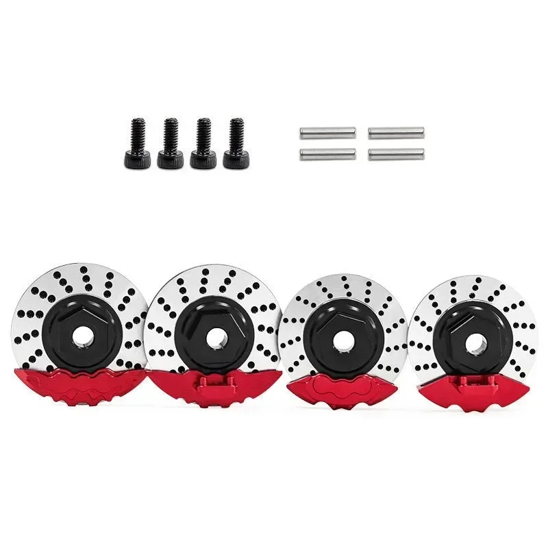 TRX4 1/10 4-TEC DRIFT FORD MUSTANG Aluminum Brake Disc + Caliper D286  #8367, #8356- Black & Red Color, 33g Lightweight Set