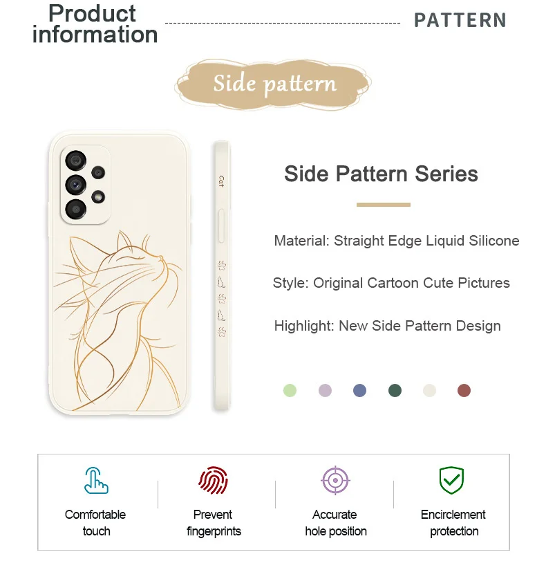 Stolze Katze Fall für Samsung Galaxy A56 A36 A26 A17 A16 A07 A06 A73 A53 A33 A23 A13 A72 A52 A32 A22 A12 A71 A51 A31 A21S 5G Abdeckung – Detail 3