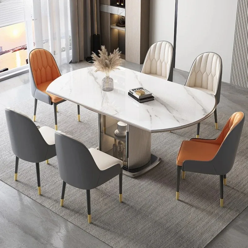 

6-местный белый дизайн обеденного стола, современный уникальный скандинавский компактный обеденный стол для гостиной, кабинета Mesas De Comedor, мебель