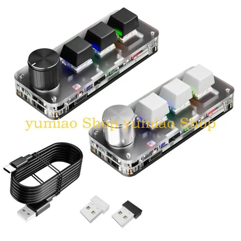 

587B Мини-клавиатура USB с механическими переключателями 1 ручка Клавиатура для программирования своими руками для игр, и задач