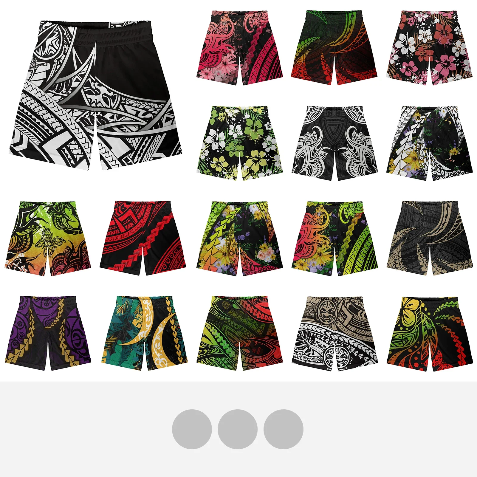 Polynesian Tribal Pohnpei Totem Tattoo Prints Men Basketball Sport Running Shorts Workout Jersey Male Exercise Fitness Gym Tight