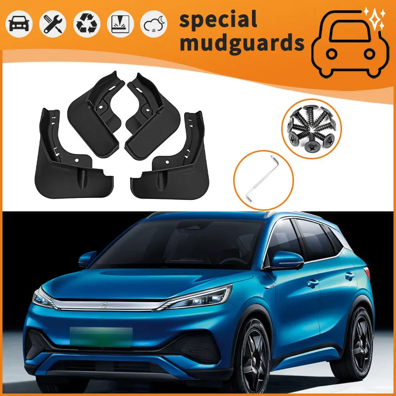 

For 23-24 BYD Yuan PLUS models Mudguards Fender Mudflaps Front Rear Flares Splash Guards Cover Car Accessorie