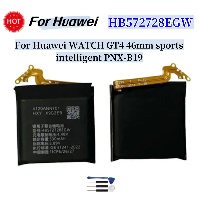 New HB572728EGW battery suitable For Huawei WATCH GT4 46mm sports intelligent PNX-B19 watch battery +tools